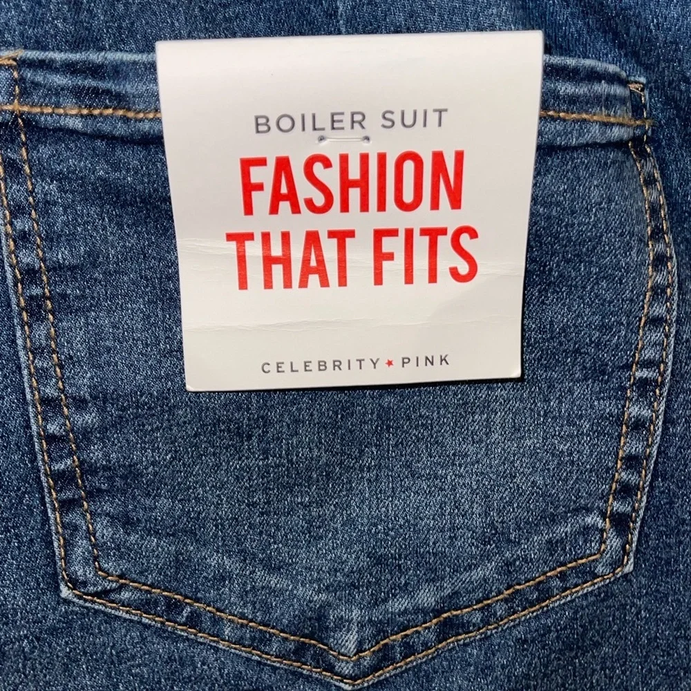 Celebrity Pink Denim Puff Sleeve Jumpsuit - Picture 6 of 9